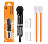 K&F CONCEPT Kit Limpieza Cámara Multifunción, Negro | Cepillo Doble Cabeza 4 en 1 + 2 Bastoncillos, Cerdas Finas y Suaves, Cámara, PC, Teclados, MK11