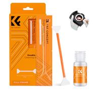 K&F CONCEPT Kit Limpieza Sensor Full Frame, 10 Piezas, 20ml, Naranja | Bastoncillos Doble Cabeza Microfibra 24mm + 20ml Limpiador para Cámaras, DSLR, Objetivos, MA04