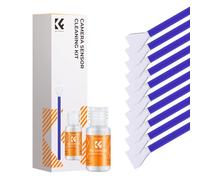 K&F CONCEPT Kit Limpieza Sensor Micro 4/3, 10 Piezas, 20ml, Azul | Bastoncillos Microfibra 12mm + 20ml Limpiador para M4/3, DSLR, Objetivos y Filtros, Envasado al Vacío Individual, MA03