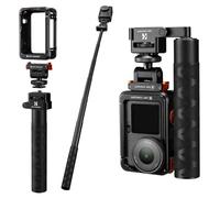 K&F CONCEPT Kit Vlogging Compatible con dji Osmo Action 6, Accesorios Creadores Principiantes con Palo Selfie Plegable, Jaula Protectora y Soporte Zapata Fría Magnético