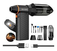 K&F Concept Limpiador de Aire Comprimido Magnético 2 en 1, Air Duster con 2 LED Luces |300000RPM Super Potencia Viento|3 Velocidades|Motor Sin Escobillas Recargable|para PC, Teclado, Coche, Exterior