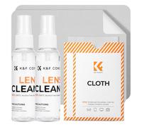 K&F CONCEPT Limpiador de Gafas, 2X Spray Limpiador de Pantallas y Lentes y 2X Paños de Microfibra, Kit de Limpieza para Gafas, Cámaras, Lentes, Teléfonos, PC, Electrónica
