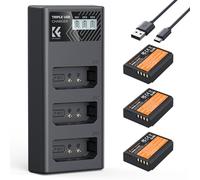 K&F Concept LP-E10 3 Pack Baterías 1200mAh y Cargador LCD de 3 Ranuras Compatible con Canon EOS Rebel T7 T6 T5 T3 T100 Kiss X50 Kiss X70 EOS 1100D 1200D 1300D 2000D