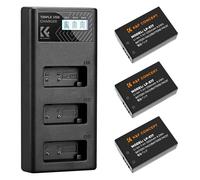 K&F CONCEPT LP-E17 3 Pack Baterías y Cargador LCD 1250mAh Mejorado de 3 Ranuras Compatible con cámara Canon EOS R8 RP R10 R5 R50 PowerShot V1, Rebel T8i T7i T6i T6s SL2 SL3 EOS M3 M5 M6 200D 77D 750D