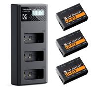 K&F CONCEPT LP-E17 3 Pack Baterías y Cargador LCD Mejorado de 3 Ranuras Compatible con cámara Canon EOS R8 RP R10 R5 R50 PowerShot V1, Rebel T8i T7i T6i T6s SL2 SL3 EOS M3 M5 M6 200D 77D 750D