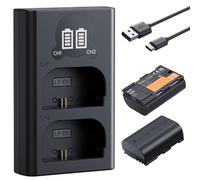 K&F CONCEPT LP-E6NH 2600mAh Baterías Cargador de Doble Ranura con Pantalla LCD, Compatible con Canon EOS R7, R6, R5, 5D Mark II/III/IV, 6D, 6D Mark II, 7D II, 90D, 80D y 70D