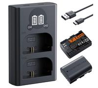 K&F Concept LP-E6NH 2600mAh Baterías Cargador de Doble Ranura con Pantalla LCD, Compatible con Canon EOS R7, R6, R5, 5D Mark II/III/IV, 6D, 6D Mark II, 7D II, 90D, 80D y 70D