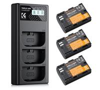 K&F CONCEPT LP-E6NH 3 Pack 2250mAh Batería y Cargador de 3 Ranuras Compatible con Canon EOS R7, R6, R5, 5D Mark II/III/IV, 6D, 6D Mark II, 7D II, 90D, 80D y 70D