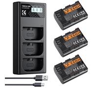 K&F CONCEPT LP-E6NH 3 Pack 2600mAh Batería y Cargador de 3 Ranuras Compatible con Canon EOS R7, R6, R5, 5D Mark II/III/IV, 6D, 6D Mark II, 7D II, 90D, 80D y 70D