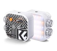 K&F CONCEPT Luz de Vídeo LED Bicolor 2500K-9900K para Vlogging | 2000mAh recargable, 15 efectos luz, CRI 96+, mini portable, selfie vídeoconferencia, blanco, L01