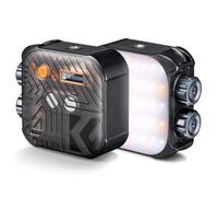 K&F CONCEPT Luz de Vídeo LED Bicolor 2500K-9900K para Vlogging | 2000mAh recargable, 15 efectos luz, CRI 96+, mini portable, selfie vídeoconferencia, negro, L01