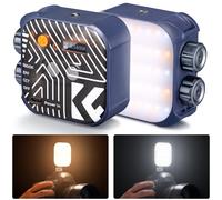 K&F Concept luz LED bicolor para cámara de 6 W, 2500-9900 K, CRI 96+, azul