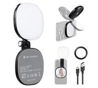 K&F CONCEPT Luz magnética para Selfies con Espejo, Anillo de teléfono móvil de 900 mah Compatible con iPhone Magsafe, luz de Relleno de Anillo de Selfie LED de 360 ° para Selfies, 673lux, Negro