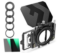 K&F CONCEPT Mini Matte Box con ND4 ND32 Cine Filtro 4" x 5,65", con 2 Bandejas de Filtro de 4" x 5,65" para Cámaras DSLR Mirrorless con 5 Adaptadores de Anillo Circular (67/72/77/82/95mm)