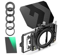 K&F Concept Mini Matte Box con ND8 Cine Filtro 4" x 5,65", con 2 Bandejas de Filtro de 4" x 5,65" para Cámaras DSLR Mirrorless con 5 Adaptadores de Anillo Circular (67/72/77/82/95mm)
