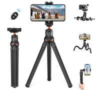 K&F Concept Mini Tripod Stand Camera Flexible Cmara de telfono celular Trpode con Bluetooth Remote 1/4 '' Tornillo con soporte de telfono y zapat