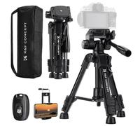K&F Concept Mini Trípode Mesa para Cámara, S233A0 Trípode de Aluminio 64cm con Control Remoto Pequeño y Portátil para Cámaras DSLR, Videocámaras, Teléfonos, Proyectores y Telescopios