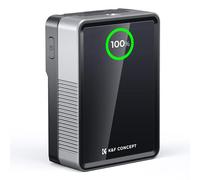 K&F Concept Mini V Mount Batería 50Wh 3400mAh, 65W PD Type-C Carga Rápida con Pantalla TFT, D-Tap, BP, Type-A, Interfaz DC, para Monitor, Cámara, Luz Foto, KF-V50