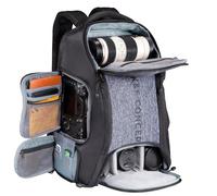K&F Concept Mochila cámara Bolsa Fotografia impermeable, Bolsa para cámara fotográfica con cubierta para la lluvia Soporte para trípode Compartimento para portátil 15.6"