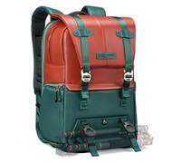 K&F Concept Mochila Camara Multifuncional, Mochila Fotografía Profesional, Mochila Fotográfica para Reflex Impermeable, Bolsa Cámara Compartimento para Portátil de 15.6 Pulgadas(20L) Verde Rojo