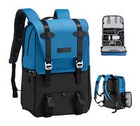 K&F Concept Mochila Camara Multifuncional, Mochila Fotografía Profesional, Mochila Fotográfica para Reflex Impermeable, Bolsa Cámara Compartimento para Portátil de 15.6 Pulgadas(20L) Azul