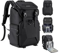 K&F CONCEPT Mochila Fotográfica Profesional, Mochila para Cámara para Fotógrafos, Bolsa para Cámara Impermeable de Gran Capacidad, Gran Estabilidad, Compartimento para Portátil de 16 Pulgadas, Negro