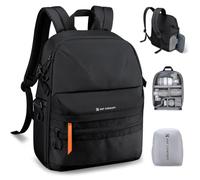 K&F CONCEPT Mochila ligera para cámara de 25 l con compartimento para portátiles de 15,8 pulgadas, funda para cámara con protector de lluvia y divisor extraíble, compatible con cámaras Canon/Nikon