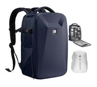 K&F CONCEPT Mochila para cámara Bolsa Impermeable a Prueba de Golpes con Compartimento para portátil de 16" Funda rígida para cámara DSLR/SLR/Mirrorless(Azul marino)