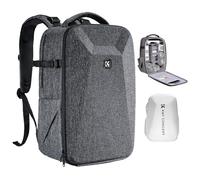 K&F CONCEPT Mochila para cámara Bolsa impermeable a prueba de golpes con compartimento para portátil de 16" Funda rígida para cámara DSLR/SLR/Mirrorless (Gris)