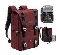 K&F CONCEPT Mochila para cámara, bolsas de cámara para fotógrafos, funda de cámara de gran capacidad con cubierta impermeable, compartimento para laptop de 15 a 15.6 pulgadas compatible con dron Canon