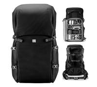 K&F CONCEPT - Mochila para cámara Mochila fotografia Gran Volumen Bolsa cámara Funda Camara, Profesional Camera Bag con Cubierta de Lluvia para cámara de Objetivo dron,Negro