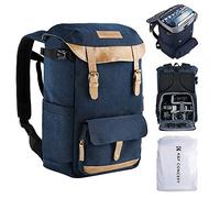 K&F Concept Mochila para Cámara Profesional, Bolsa para Fotografía Impermeable, Mochila para Fotográfica Multifuncional Compartimento de Gran Capacidad para Portátil DSLR de 15,6 Pulgadas