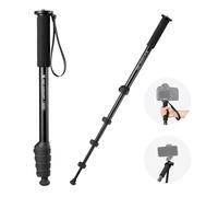 K&F CONCEPT Monopié para cámara, monopié compacto de aluminio de 63 pulgadas con altura de 5 secciones, soporte de viaje ligero para cámara DSLR, capacidad de carga de 10 kg, MS16