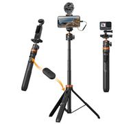 K&F CONCEPT MS08 Palo Selfie Móvil Trípode 158cm con Control Remoto, Soporte para Teléfono Móvil, Trípode Smartphone Compatible con iPhone/dji OSMO 360/dji OSMO Action 5 Pro/Insta 360 X5