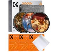 K&F CONCEPT Nano-Klear 3Pcs Filtros de Estrella 77mm, Filtro de Estrella 4 Puntos + 6 Puntos + 8 Puntos, Filtro con Efecto Estrellado Vidrio Óptico con 3Pcs Paño Limpieza para Objetivo 77mm