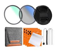 K&F CONCEPT Nano-Klear 52mm Filtros Kit，Filtro UV+CPL,Filtro de Protección MCUV + Polarizador CPL + Tapa de Objetivo con Estuche y 3PCS Paños Limpieza