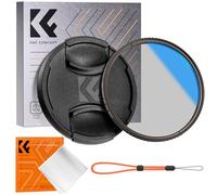 K&F CONCEPT Nano-Klear Filtro Polarizador Circular CPL con Tapa de Lente, 77mm Filtro Polarizador de Vidrio Óptico con Revestimiento Nano con Tapa de Objetivo y Un Paño de Limpieza