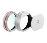 K&F CONCEPT Nano-Xcel Filtro Black-Mist 1/4 + Parasol + Tapa Comaptible con FujiFlim X100 Series, Filtro Difussion 1/4 Compatible con Fujifilm X100 X100S X100F X100T X100V X100VI(Plata)