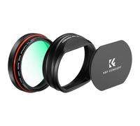 K&F CONCEPT Nano-Xcel Filtro Black-Mist 1/4 + Parasol + Tapa Comaptible con FujiFlim X100 Series, Filtro Difussion 1/4 Compatible con Fujifilm X100 X100S X100F X100T X100V X100VI(Negro)