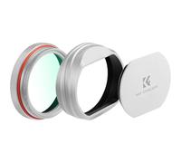 K&F CONCEPT Nano-Xcel Filtro UV + Parasol + Tapa Comaptible con FujiFlim X100 Series, Filtro de Protección UV Compatible con Fujifilm X100 X100S X100F X100T X100V X100VI(Plata)