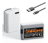 K&F CONCEPT NP-FW50 2 Pack1100mAh Batería con Interfaz de Carga Directa de Type C Compatible con Sony A7, Alpha 7R, A7R, A7 II, A7S, A7M2, A7SM2, A7RM2,A6000, A6300,A6500, NEX-3/5/7