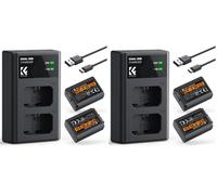 K&F Concept NP-FW50 Batería de Cargador Kit 2x1100mAh Dual USB-C Compatible con ZV-E10, Alpha A6400 A6000 A6300 A6500 A5000 A5100 A7 A7II A7R A7RII A7S A7SII RX10 II III y más (Paquete de 2)