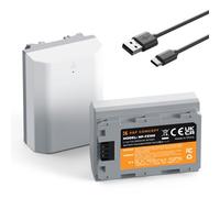 K&F CONCEPT NP-FZ100 2X2600mAh Batería Compatible con Sony A7iii, A7iv, fx3, fx30, A6700, A7R, A9, A6600, A7Riii, A7Riv, A7R3, A7C, ZV-E1, ZV-E10ii y más, Conector de Carga Rápida Directa Type C