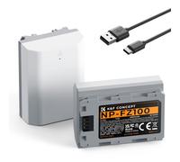 K&F CONCEPT NP-FZ100 2X2600mAh Batería Compatible con Sony A7iii, A7iv, fx3, fx30, A6700, A7R, A9, A6600, A7Riii, A7Riv, A7R3, A7C, ZV-E1, ZV-E10ii y más, Conector de Carga Rápida Directa Type C
