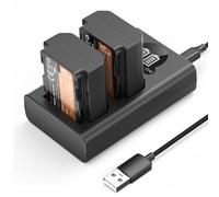 K&F CONCEPT NP-FZ100 2X2600mAh Batería y Cargador, Compatible con Sony A7iii, A7iv, fx3, fx30, A6700, A7R, A9, A6600, A7Riii, A7Riv, A7R3, A7C, ZV-E1, ZV-E10ii, A7S3, A9R y más