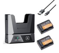 K&F Concept NP-FZ100 Batería 2600 mAh y Cargador de 18 W Compatible con Sony A7iii, A7iv, A7C, FX3, FX30, A9, A6600, A6700, ZV-E1, ZV-E10ii, Alpha 9, A9S, A7R III, A7R IV, A7R V