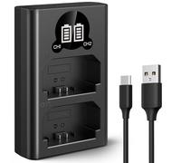 K&F CONCEPT NP-FZ100 Cargador de Batería con Doble Ranura y Pantalla LCD, Micro USB y Type C Compatible con Sony A7iii, A7iv, fx3, fx30, A6700, A7R, A9, A6600, A7Riii, A7Riv, A7R3, A7C, ZV-E10ii y más