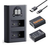 K&F CONCEPT NP-W126 NP-W126S Batería 2x1300mAh Compatibile con Fujifilm XM5/X100VI/X100V/XS10/XT30/XT30 II/XT20/XE4/A5, Cargador Rápido de Doble Ranura con Entradas Type-C y Micro-USB