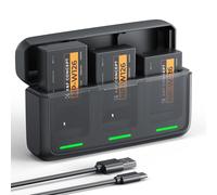 K&F CONCEPT NP-W126 NP-W126S Batería de cámara (paquete de 3) con cargador PD de 20W Compatible con Fujifilm XT30 III/XM5/X100VI/X100V/XS10/XT30/XT30 II/XT20/XE4/A5