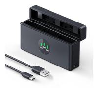 K&F CONCEPT OSMO 360 Cargador de batería, 3 Ranuras Action 5 Pro Funda de Cargador de batería Compatible con dji OSMO Action 5 Pro, Action 4, Action 3 Camera